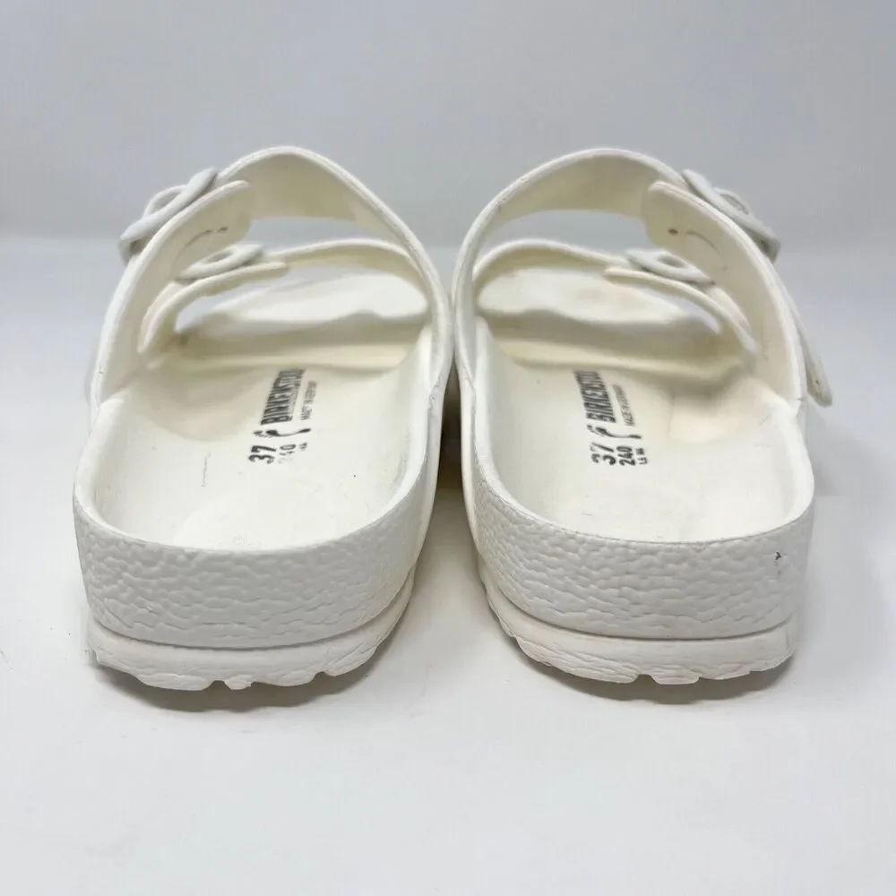 Birkenstock Arizona EVA Beach Sandals Size US 6 EU 37 White Buckle Slides